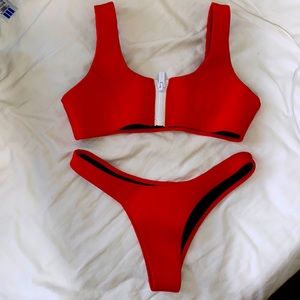 Never warn hoaka red swimsuit